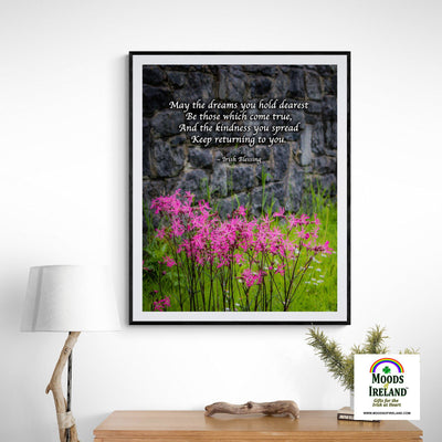 Print - Irish Blessing and Ragged Robin Wildflowers - James A. Truett - Moods of Ireland - Irish Art