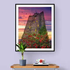 Print - Fuchsia Sunset at Dysert O'Dea Castle - James A. Truett - Moods of Ireland - Irish Art