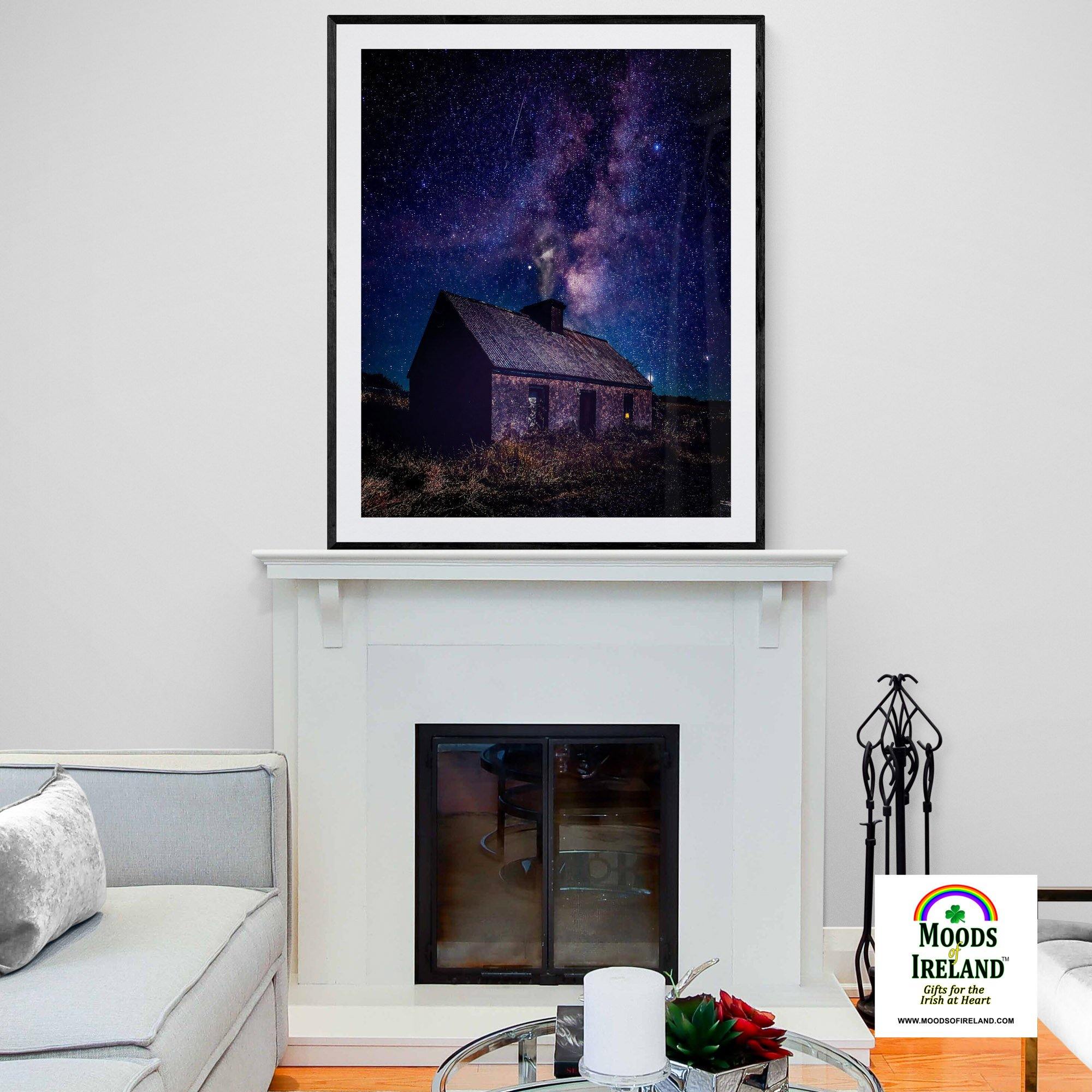 Print - Starry Night over Abandoned Cottage, County Clare - Moods of Ireland