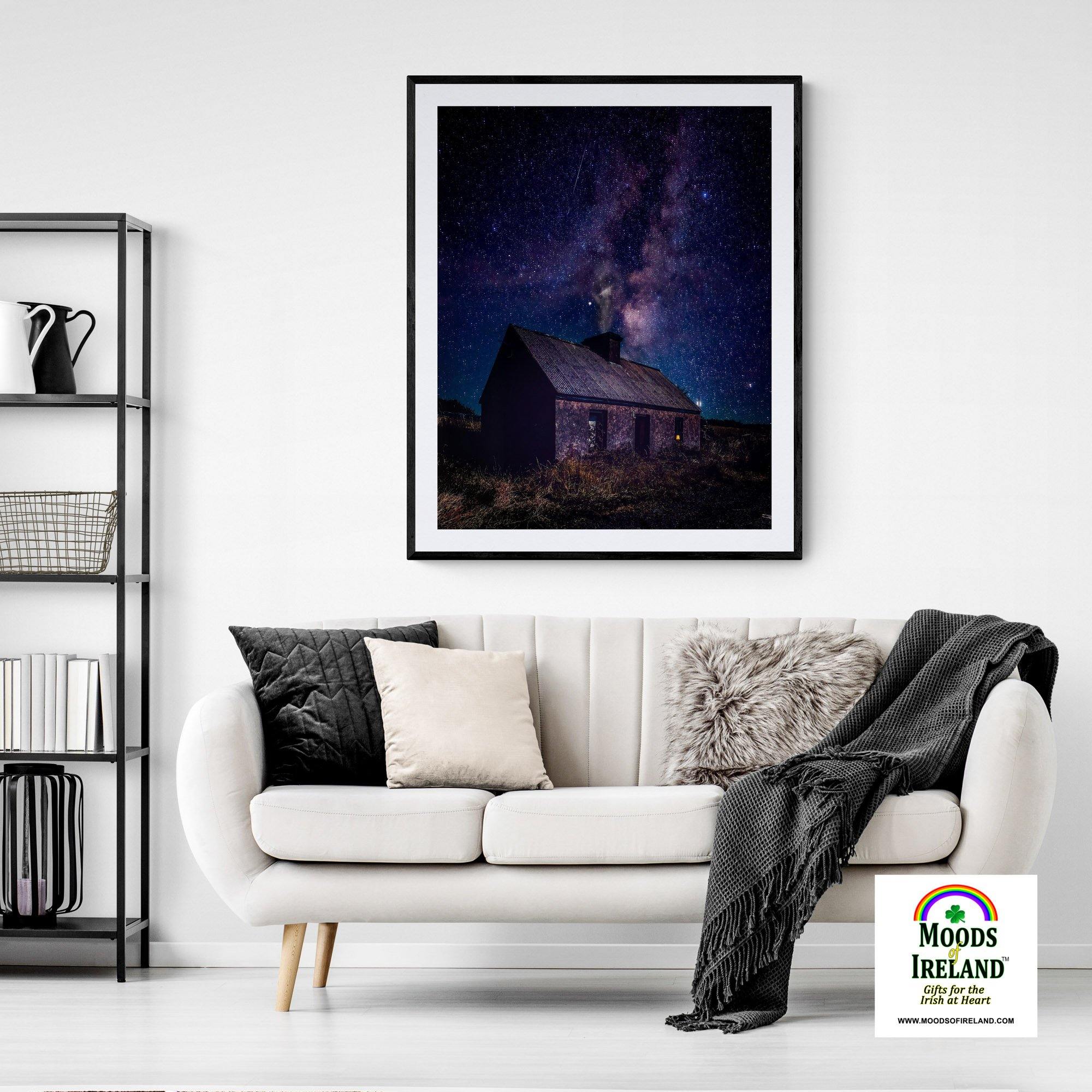 Print - Starry Night over Abandoned Cottage, County Clare - Moods of Ireland