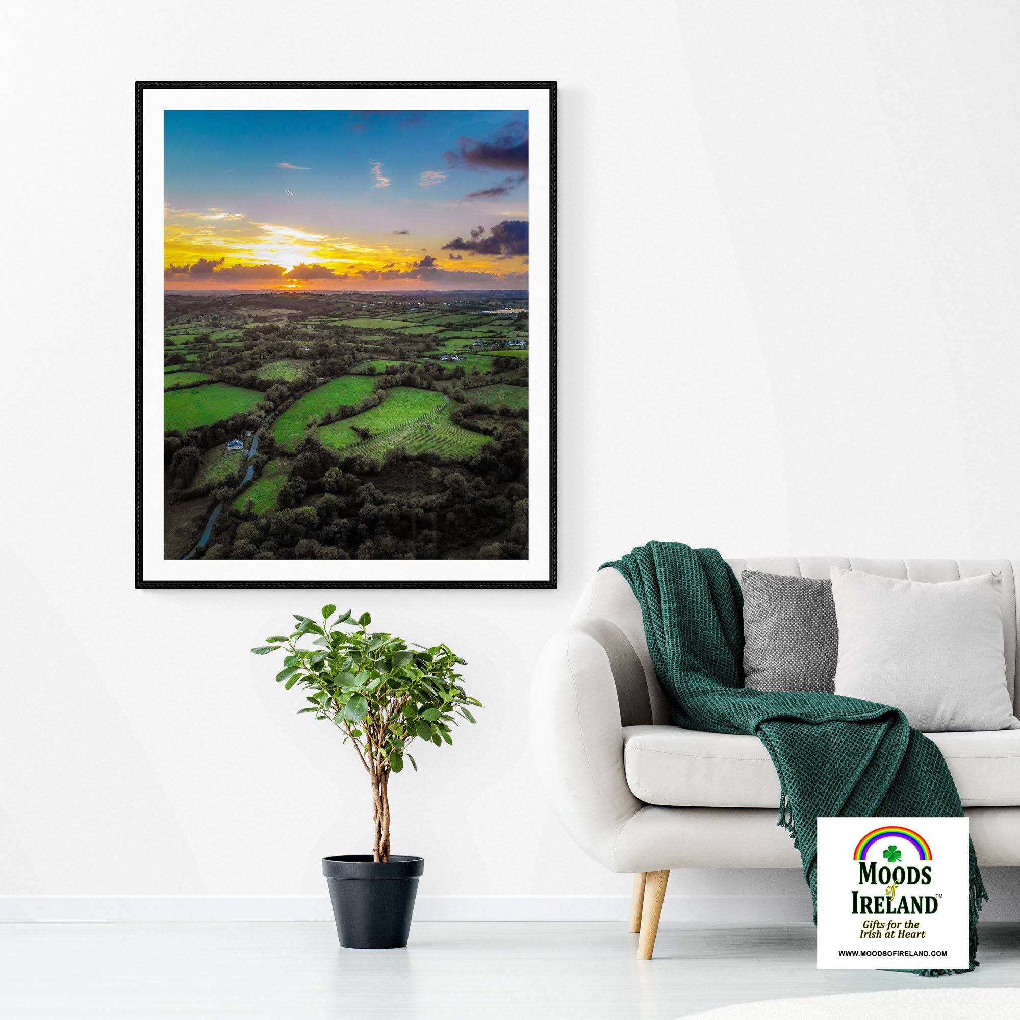 Print - Sunset over Patchwork Green of County Clare - James A. Truett - Moods of Ireland - Irish Art