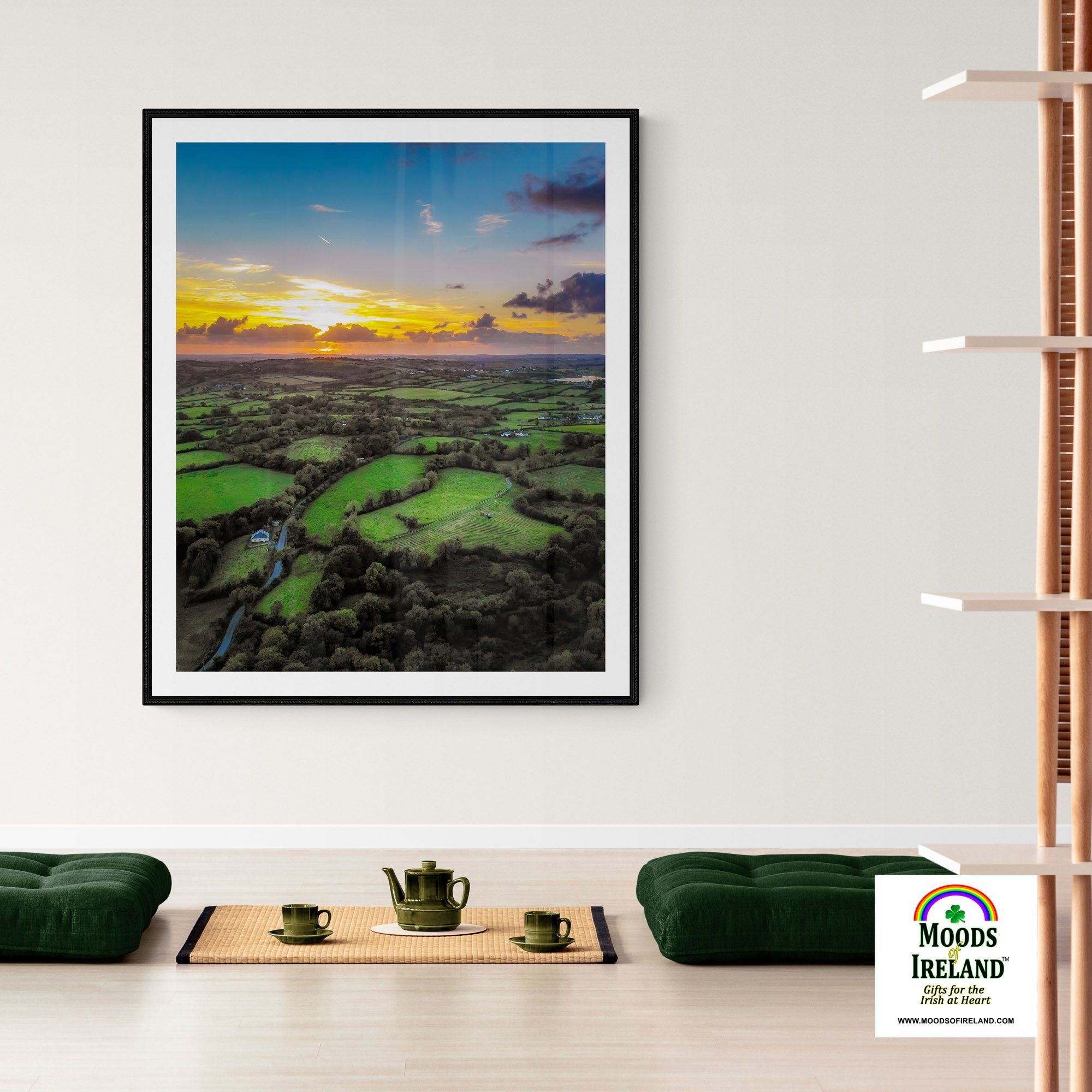 Print - Sunset over Patchwork Green of County Clare - James A. Truett - Moods of Ireland - Irish Art