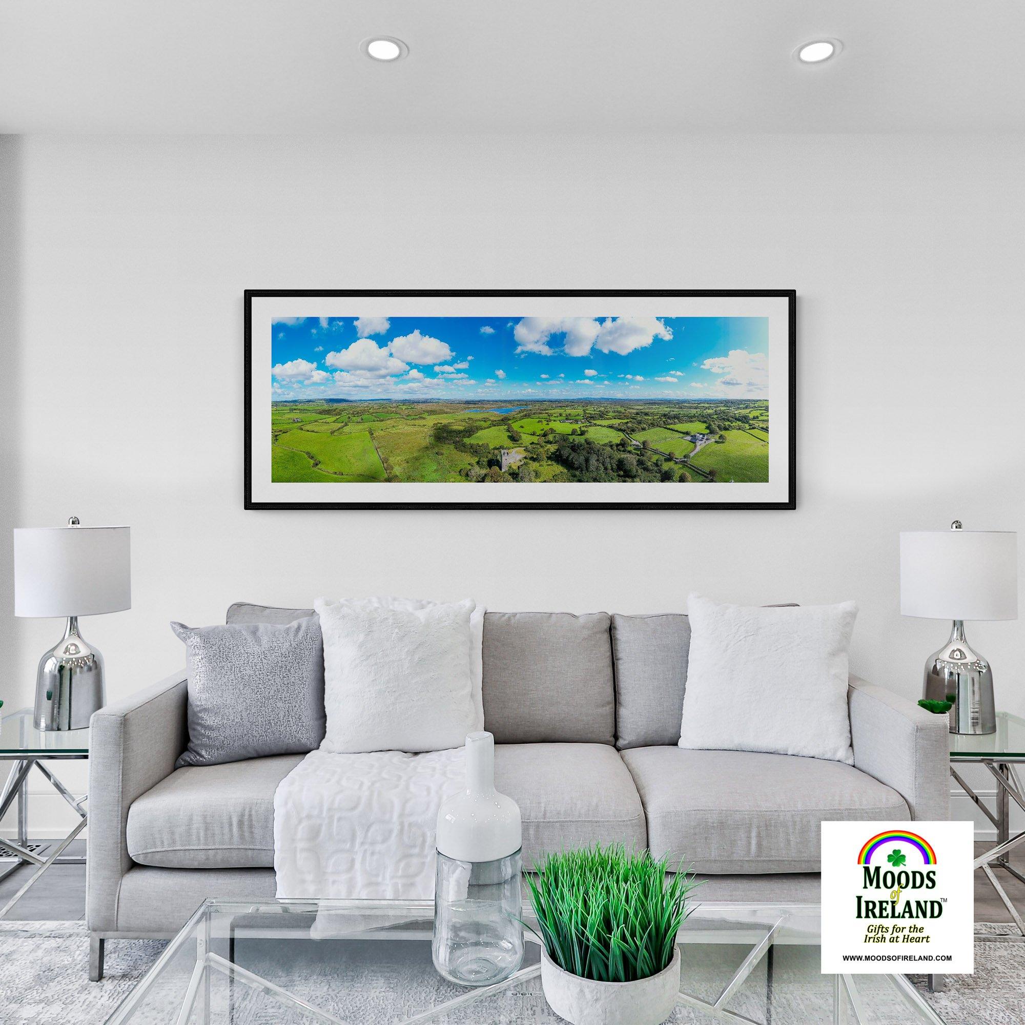 Panorama Print - Dysert O'Dea Castle and Ballycullinan Lough, County Clare - James A. Truett - Moods of Ireland - Irish Art