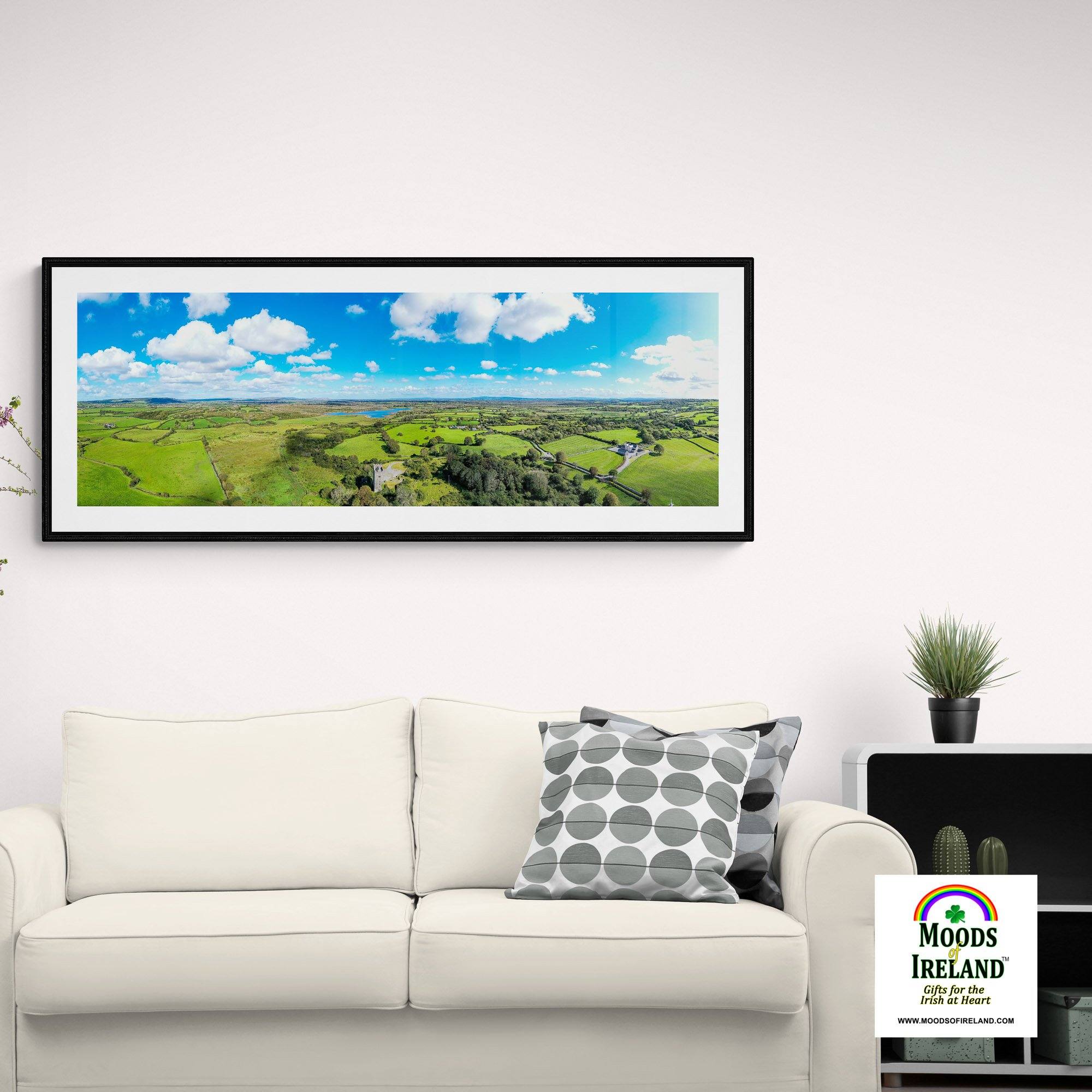 Panorama Print - Dysert O'Dea Castle and Ballycullinan Lough, County Clare - James A. Truett - Moods of Ireland - Irish Art