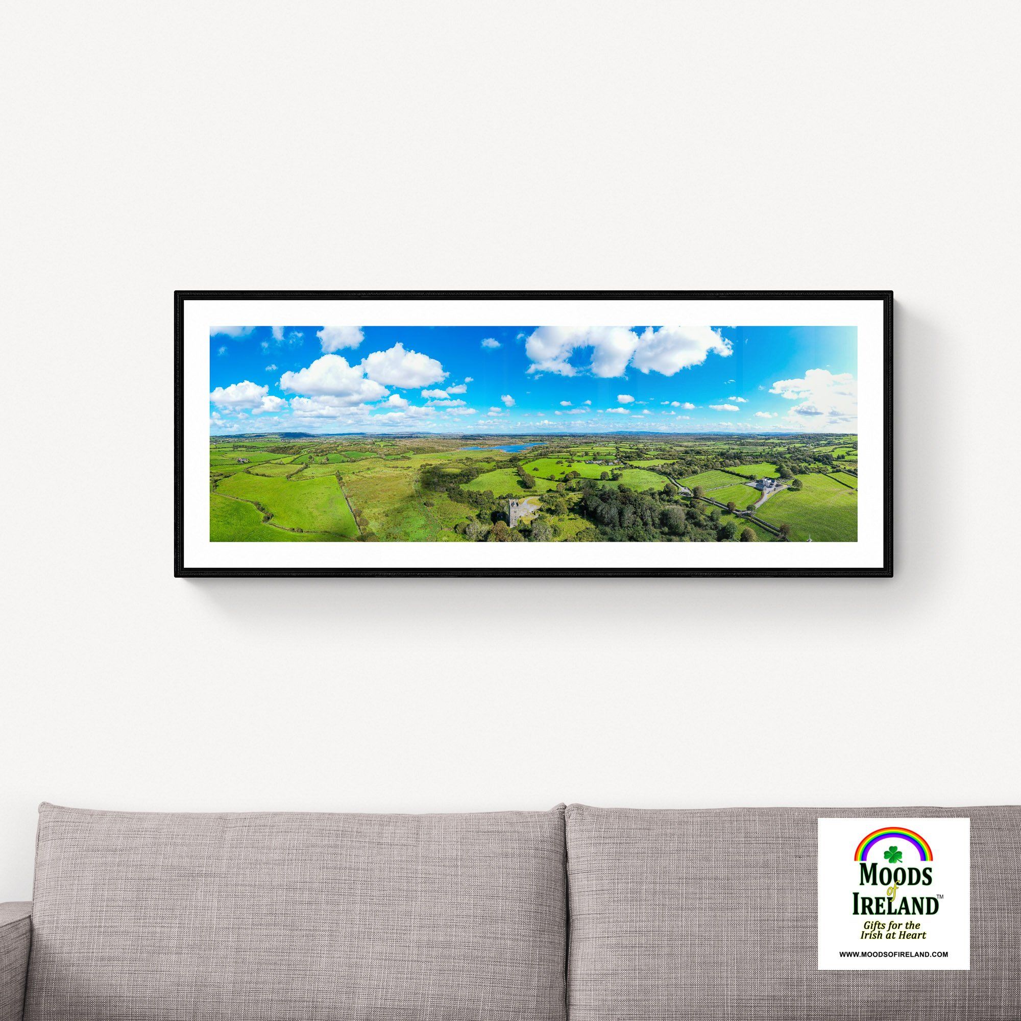 Panorama Print - Dysert O'Dea Castle and Ballycullinan Lough, County Clare - James A. Truett - Moods of Ireland - Irish Art