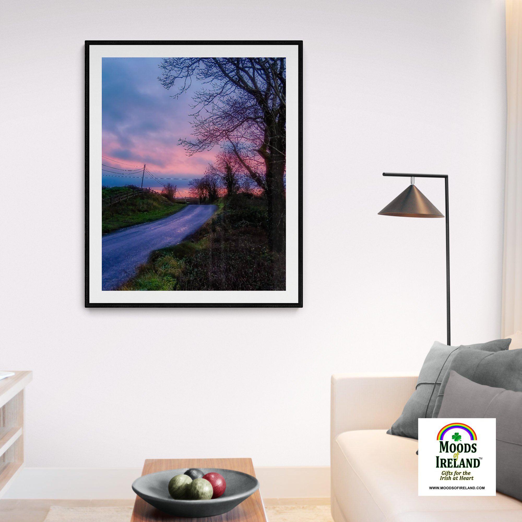 Print - Soothing Pink Sunrise over County Clare Country Road - James A. Truett - Moods of Ireland - Irish Art