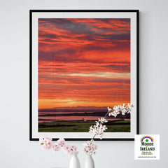 Print - Firey Sky over Shannon Estuary, County Clare - James A. Truett - Moods of Ireland - Irish Art