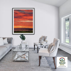 Print - Firey Sky over Shannon Estuary, County Clare - James A. Truett - Moods of Ireland - Irish Art