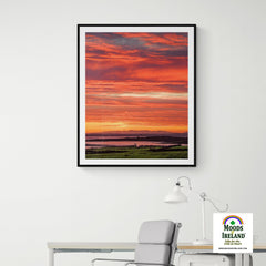 Print - Firey Sky over Shannon Estuary, County Clare - James A. Truett - Moods of Ireland - Irish Art