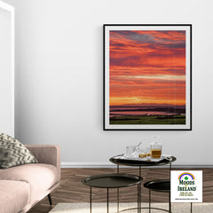 Print - Firey Sky over Shannon Estuary, County Clare - James A. Truett - Moods of Ireland - Irish Art