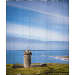 Shower Curtain - Doonagore Castle under Blue Skies, County Clare - James A. Truett - Moods of Ireland - Irish Art