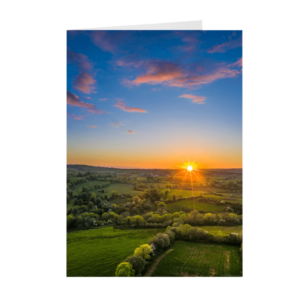 Folded Note Cards - May Irish Sunset over County Clare Countryside - James A. Truett - Moods of Ireland - Irish Art