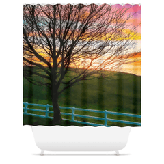 Shower Curtain - Winter Sunset at Ballynacally, County Clare - James A. Truett - Moods of Ireland - Irish Art