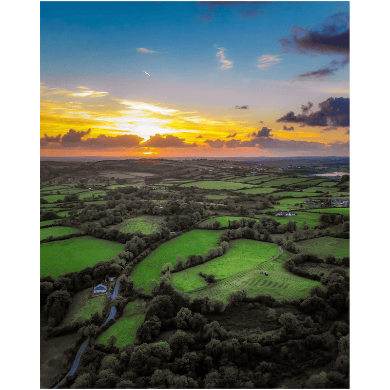 Print - Sunset over Patchwork Green of County Clare - James A. Truett - Moods of Ireland - Irish Art