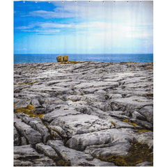 Shower Curtain - Rocky Burren Coast of County Clare - James A. Truett - Moods of Ireland - Irish Art