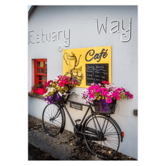 Folded Note Cards - Bicycle Flower Planter at Estuary Way Cafe, Ballynacally, County Clare - James A. Truett - Moods of Ireland - Irish Art