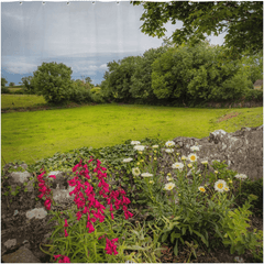 Shower Curtain - Kildysart Field and Flowers, County Clare - James A. Truett - Moods of Ireland - Irish Art