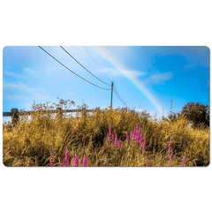 Desk Mat - County Clare Rainbow over Roadside Wildflowers - Moods of Ireland