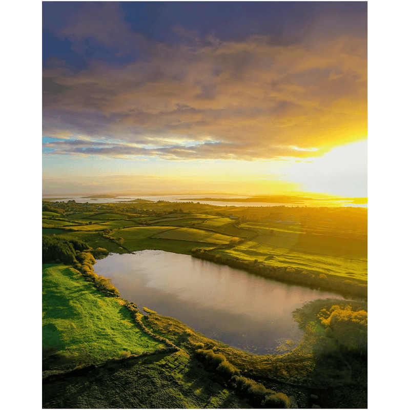 Print - Autumn Sunrise over Ballylean Lake, Kildysart, County Clare - James A. Truett - Moods of Ireland - Irish Art