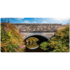 Desk Mat - Arched Bridge over Wildflower-lined Stream, County Clare - Moods of Ireland