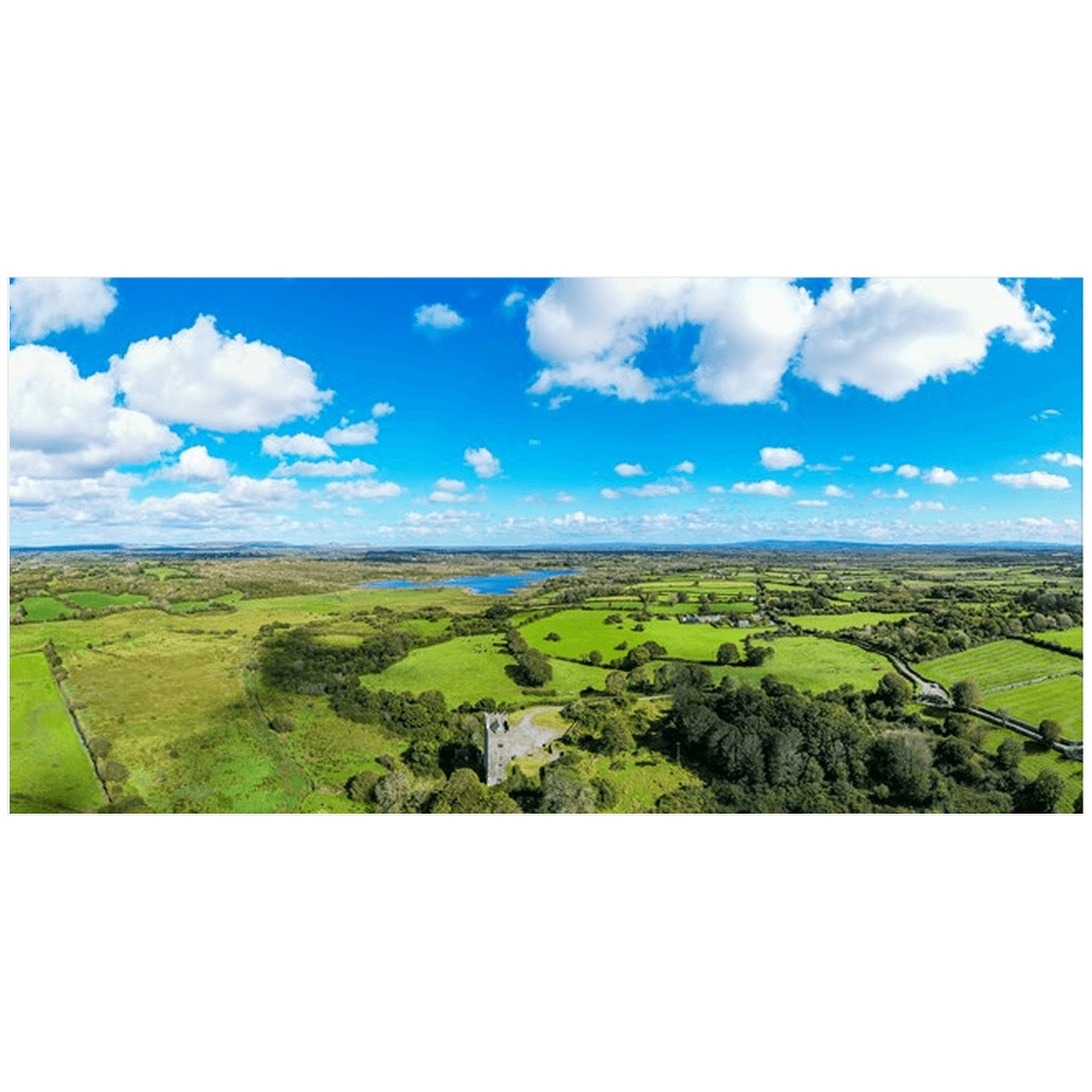 Panorama Print - Dysert O'Dea Castle and Ballycullinan Lough, County Clare - James A. Truett - Moods of Ireland - Irish Art