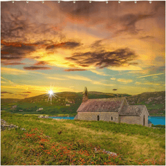 Shower Curtain - Church of St. Brendan the Navigator at Sunset, Crookhaven, County Cork - James A. Truett - Moods of Ireland - Irish Art