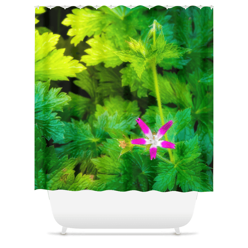 Shower Curtain - Wildflower in Greenery, Tulla, County Clare - James A. Truett - Moods of Ireland - Irish Art