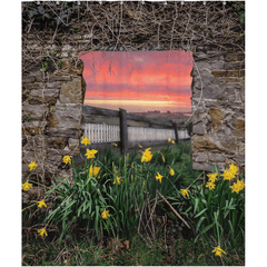 Shower Curtain - Daffodil Sunrise in the Irish Countryside - James A. Truett - Moods of Ireland - Irish Art