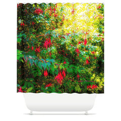 Shower Curtain - Wild Fuchsias Frollicking in the County Clare Countryside - James A. Truett - Moods of Ireland - Irish Art