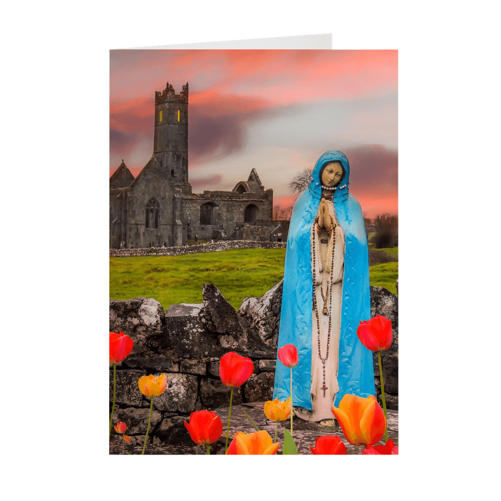 Folded Note Cards - Holy Mother at Quin Abbey, County Clare - James A. Truett - Moods of Ireland - Irish Art