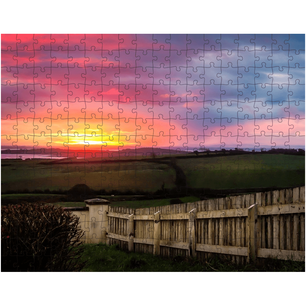 Puzzle - Shannon Estuary Sunrise over Weathered Fence, County Clare - James A. Truett - Moods of Ireland - Irish Art