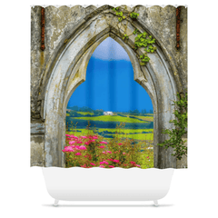 Shower Curtain - Doorway to Paradise and the Green Hills of County Clare - James A. Truett - Moods of Ireland - Irish Art