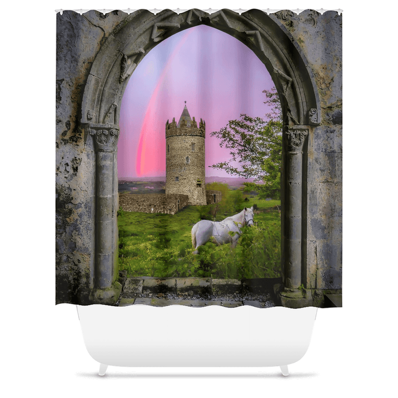 Shower Curtain - Medieval Castle in the County Clare Countryside - James A. Truett - Moods of Ireland - Irish Art