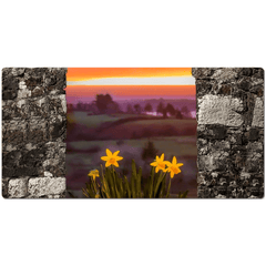 Desk Mat - Spring Daffodils and County Clare Sunrise - James A. Truett - Moods of Ireland - Irish Art