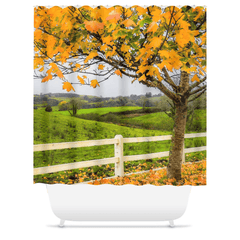 Shower Curtain - Autumn Leaves in Ballynacally, County Clare - James A. Truett - Moods of Ireland - Irish Art