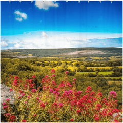 Shower Curtain - Summer Burren Vista from Aillwee Cave, County Clare - James A. Truett - Moods of Ireland - Irish Art