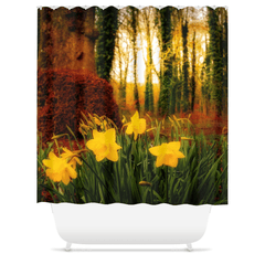 Shower Curtain - Spring Daffodils at Coole Park, County Galway, Ireland - James A. Truett - Moods of Ireland - Irish Art