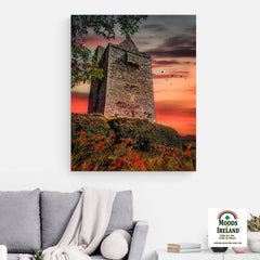 Canvas Wrap - Ballinalacken Castle at Sunset, County Clare - James A. Truett - Moods of Ireland - Irish Art