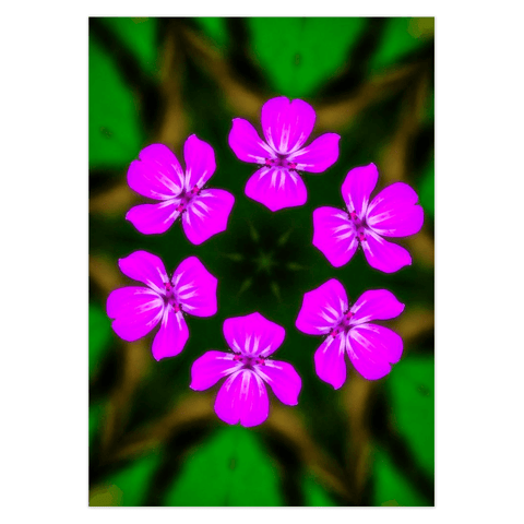 Image of Folded Note Cards - Abstract Herb Robert Bouquet - Moods of Ireland