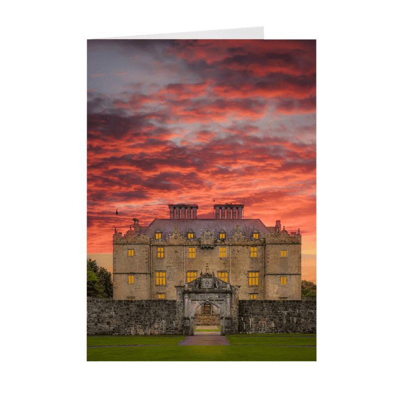 Folded Note Cards - Sunset at Portumna Castle, County Galway - James A. Truett - Moods of Ireland - Irish Art