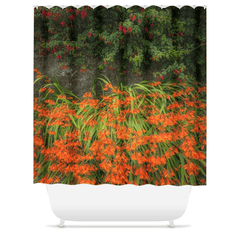 Shower Curtain - Irish Montbretia and Fuchsias, County Clare - James A. Truett - Moods of Ireland - Irish Art