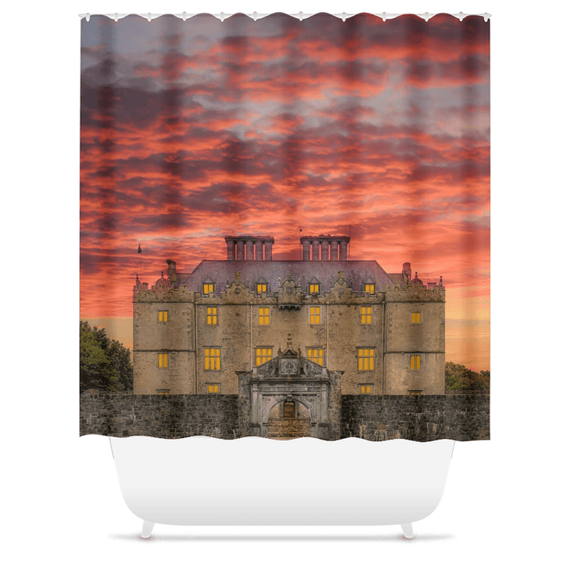 Shower Curtain - Sunset at Portumna Castle, County Galway - James A. Truett - Moods of Ireland - Irish Art