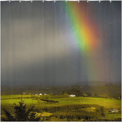 Shower Curtain - Vibrant Rainbow over County Clare Countryside - James A. Truett - Moods of Ireland - Irish Art