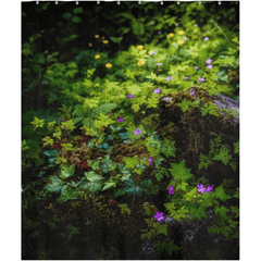 Shower Curtain - A Carpet of Herb Robert Wildflowers, Ballylee, County Galway - James A. Truett - Moods of Ireland - Irish Art