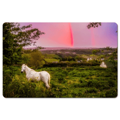 Desk Mat - Monochrome Irish Rainbow at Sunset, County Clare, Ireland - James A. Truett - Moods of Ireland - Irish Art