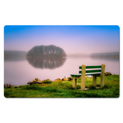 Desk Mat - Bench at Lake Knockalough, County Clare - James A. Truett - Moods of Ireland - Irish Art