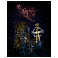 Print - Night Sky over Clondegad Graveyard, County Clare - James A. Truett - Moods of Ireland - Irish Art