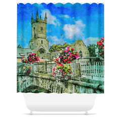 Shower Curtain - Ennis Friary in Summer - James A. Truett - Moods of Ireland - Irish Art