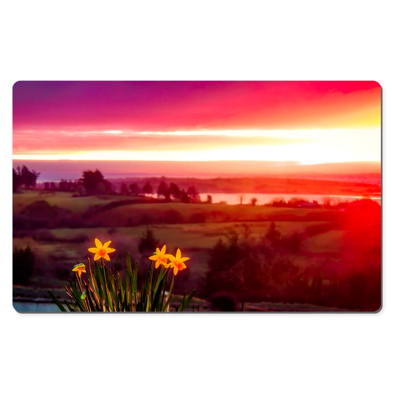 Desk Mat - Daffodil Sunrise in Crovraghan, County Clare, Ireland - James A. Truett - Moods of Ireland - Irish Art