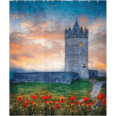 Shower Curtain - Sunset at Doonagore Castle, County Clare - James A. Truett - Moods of Ireland - Irish Art